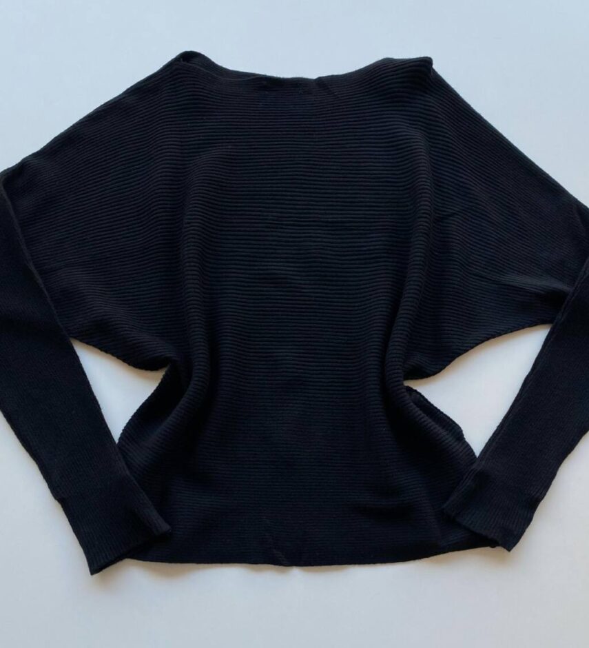 Blusa Manga Longa Bibi Feminina Modal Preta - Fernanda Ramos Store