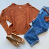 Blusa Manga Longa Bibi Feminina Modal TerraCota - Fernanda Ramos Store