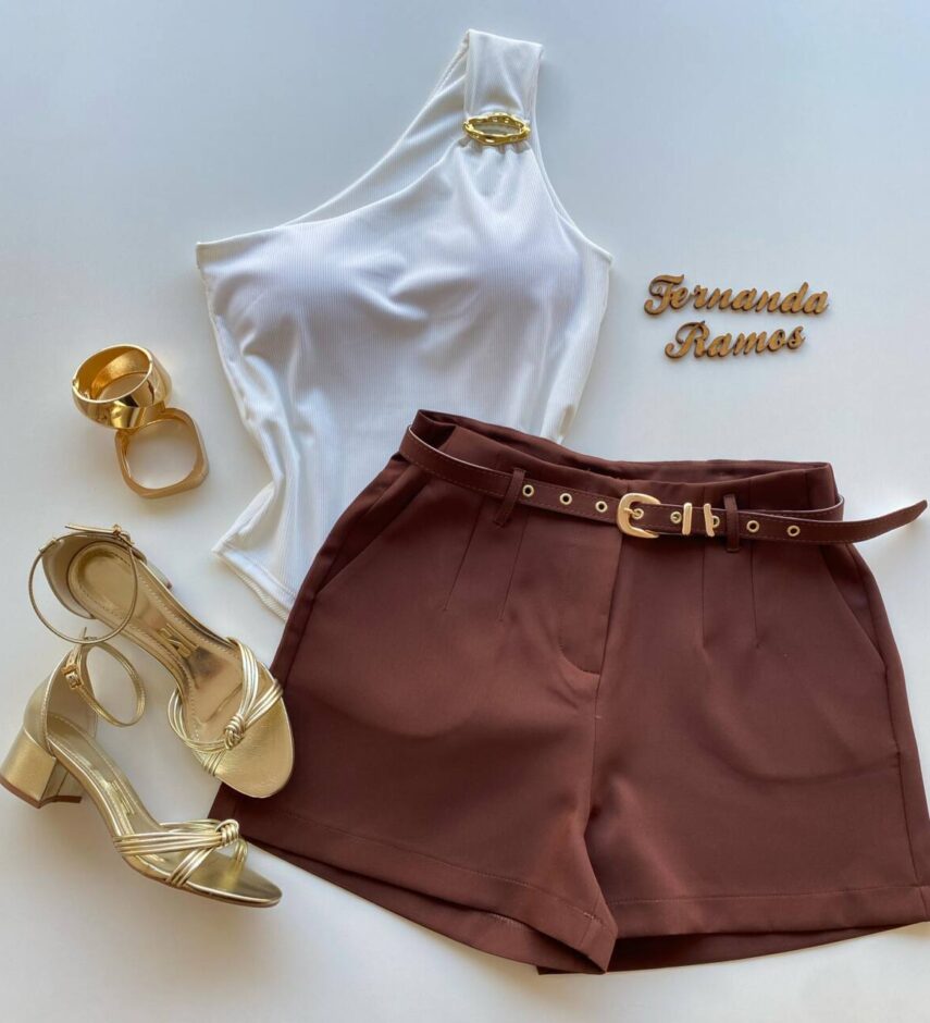 Body Feminino Caribe com Bojo Canelado e Argola Orgânica Branco - Fernanda Ramos Store
