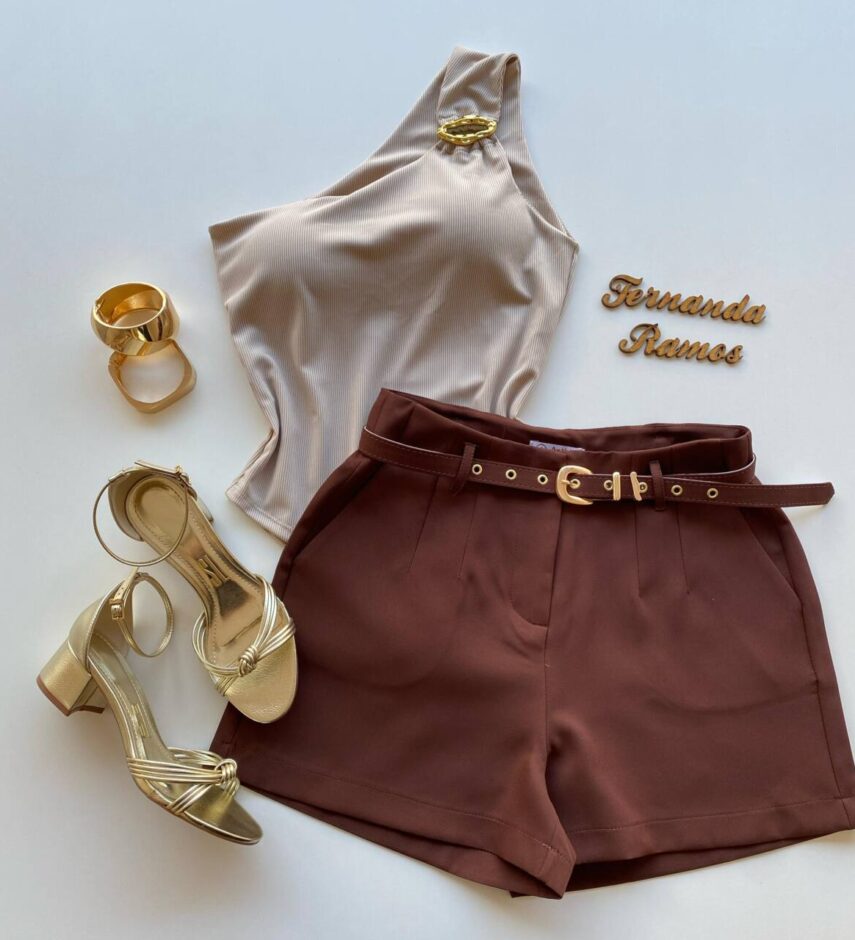 Body Feminino Caribe com Bojo Canelado e Argola Orgânica Nude - Fernanda Ramos Store