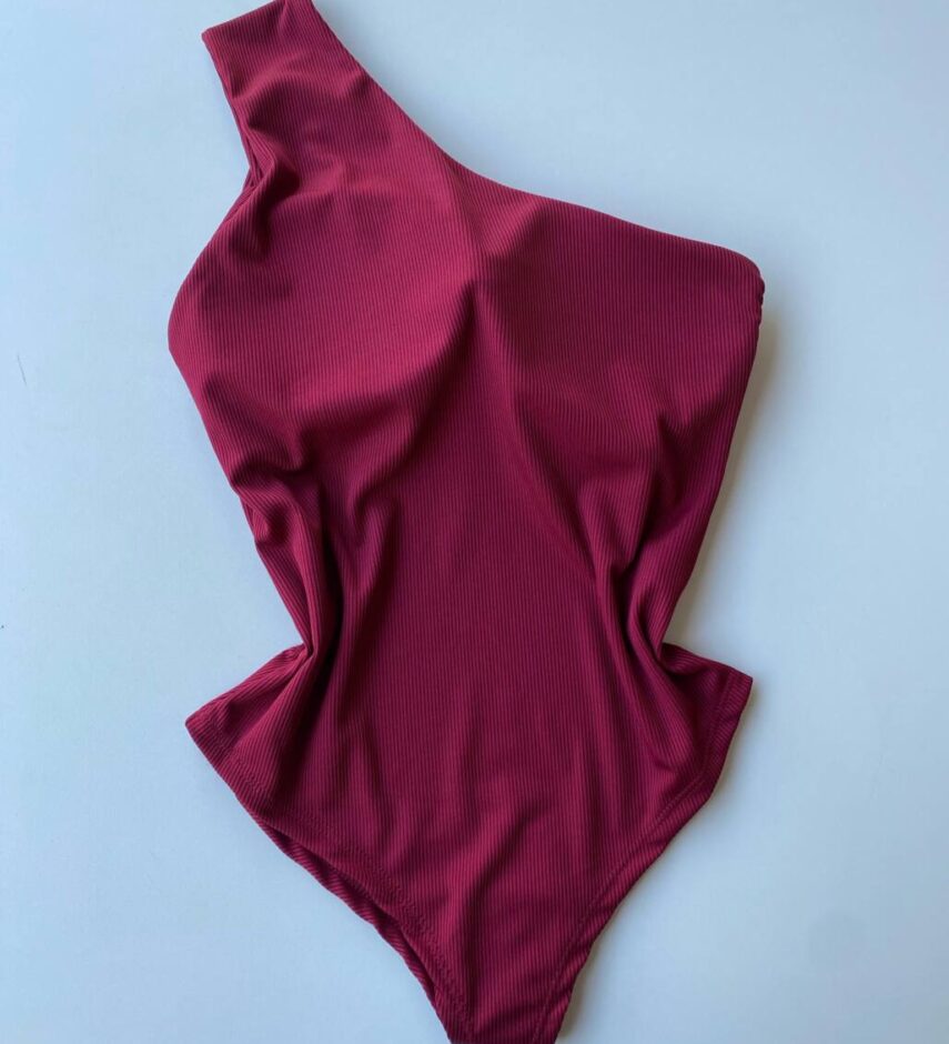 Body Feminino Caribe com Bojo Canelado e Argola Orgânica Vinho - Fernanda Ramos Store
