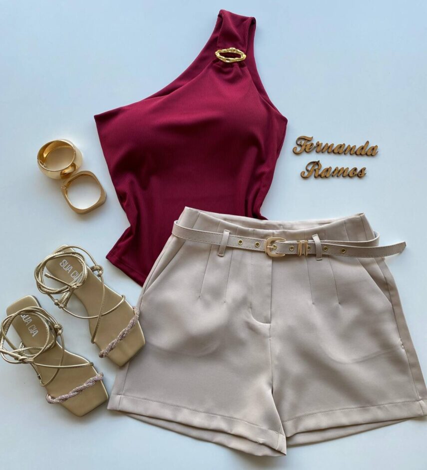 Body Feminino Caribe com Bojo Canelado e Argola Orgânica Vinho - Fernanda Ramos Store