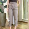 Calça Jeans Feminina Jogger com Cordão Marrom 015654 - Fernanda Ramos Store