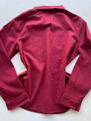 Camisa Feminina Social Jeh Manga Longa Bordada Marsala - Fernanda Ramos Store