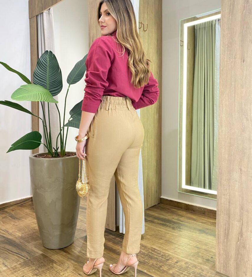 Camisa Feminina Social Mabela Manga Longa Bordada Vinho - Fernanda Ramos Store