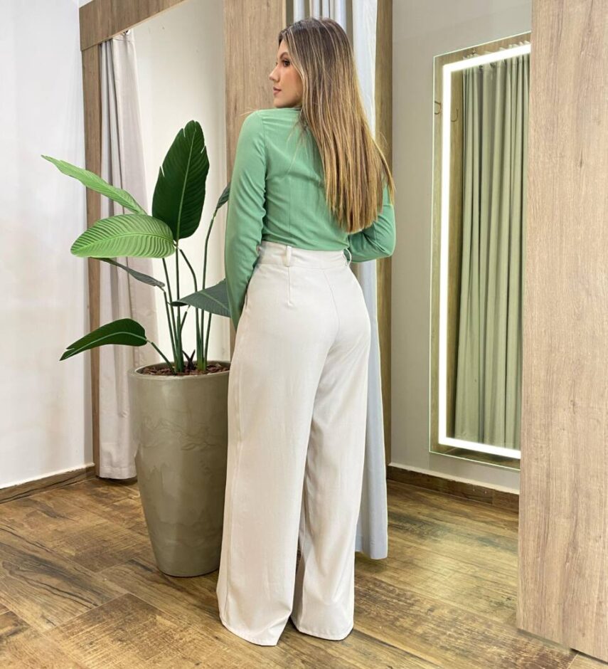 Camisa Feminina Social Suellen Manga Longa Viscose Verde - Fernanda Ramos Store