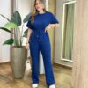 Conjunto Moletinho Vanessa Blusa Manga Curta e Calça Azul Marinho - Fernanda Ramos Store
