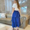Cropped Feminino Manga Curta Ester Estampa Palmeira Azul - Fernanda Ramos Store
