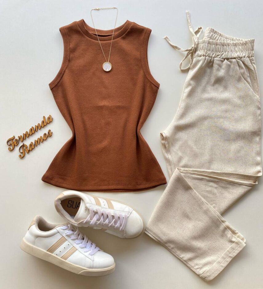 Regata Feminina Canelada Mary Chocolate - Fernanda Ramos Store