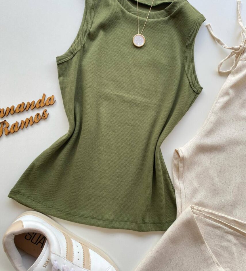 Regata Feminina Canelada Mary Verde - Fernanda Ramos Store