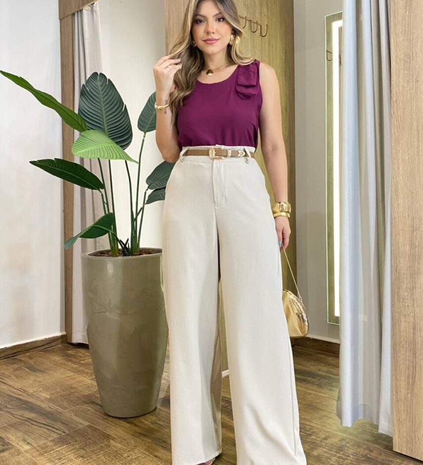 Regata Feminina Josiane Detalhe em Laço Marsala - Fernanda Ramos Store