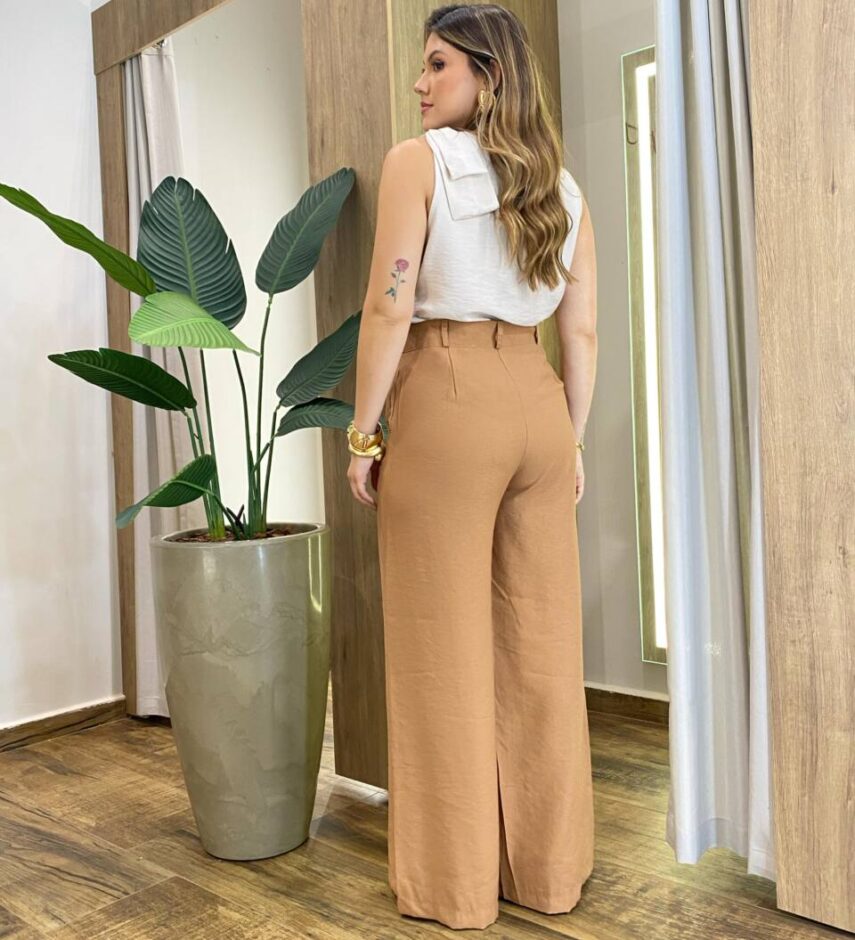 Regata Feminina Josiane Detalhe em Laço Nude - Fernanda Ramos Store
