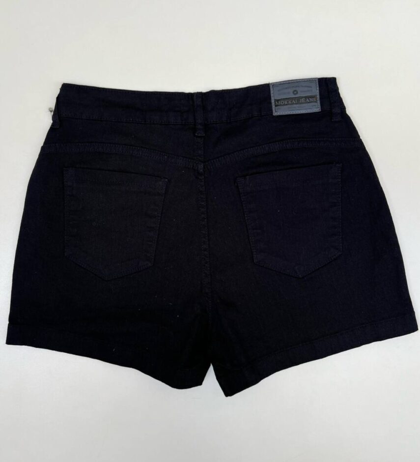 Short Feminino Babi Jeans Preto com Barra Desfiada - Fernanda Ramos Store