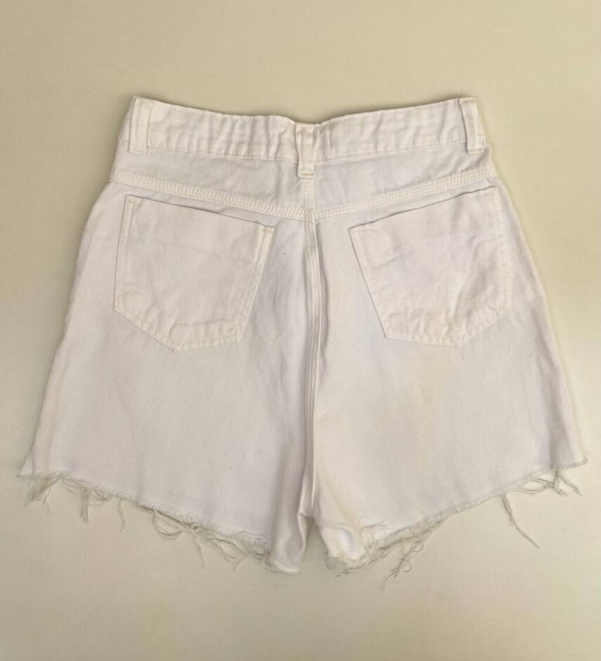 Short Jeans Feminino Amanda Off White - Fernanda Ramos Store