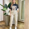 T-shirt Feminina Manga Curta Plus Estampada Chic Preta - Fernanda Ramos Store