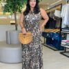 Vestido Midi Plus Marina Estampado Animal Print - Fernanda Ramos Store