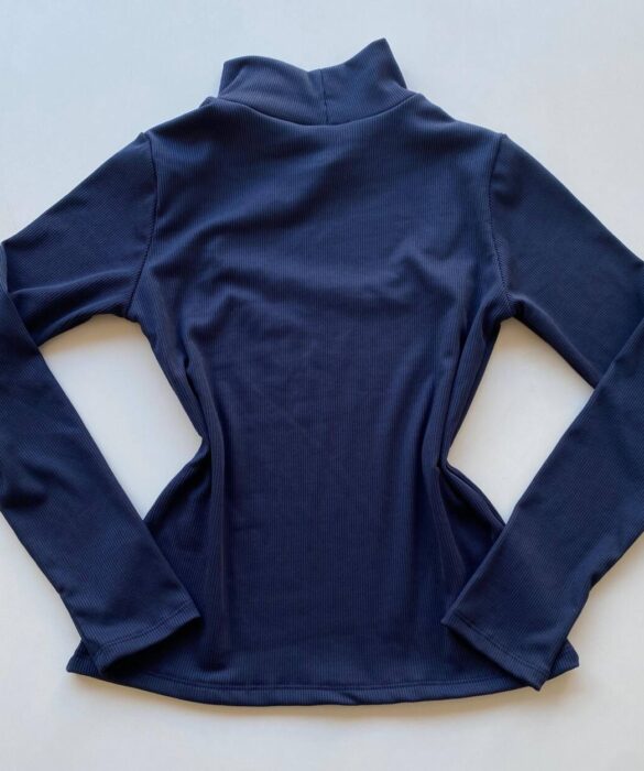 Blusa Feminina Canelada Milly sem Bojo com Recorte Azul - Fernanda Ramos Store