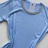 Blusa Feminina Gilbert Manga Curta com Aplicações Flor Azul - Fernanda Ramos Store