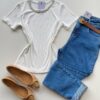Blusa Feminina Gilbert Manga Curta com Aplicações Flor Branca - Fernanda Ramos Store