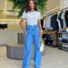 Blusa Feminina Gilbert Manga Curta com Aplicações Flor Branca - Fernanda Ramos Store