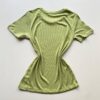 Blusa Feminina Gilbert Manga Curta com Aplicações Flor Verde - Fernanda Ramos Store