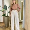 Blusa Feminina Katy Manga Longa Princesa Bege Escuro - Fernanda Ramos Store