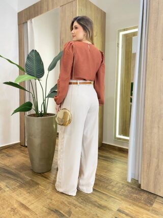 Blusa Feminina Katy Manga Longa Princesa Caramelo - Fernanda Ramos Store