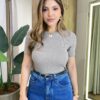 Blusa Feminina Manga Curta Fabiola Modal F537 Cappucino - Fernanda Ramos Store