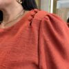 Blusa Feminina Manga Curta Isabella com Detalhes TerraCota - Fernanda Ramos Store