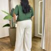 Blusa Feminina Manga Curta Isabella com Detalhes Verde - Fernanda Ramos Store
