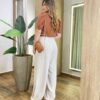 Blusa Feminina Manga Curta Lety em Crepe Caramelo - Fernanda Ramos Store
