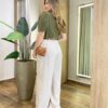 Blusa Feminina Manga Curta Lety em Crepe Verde - Fernanda Ramos Store