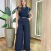 Blusa Feminina Sofy Manga Curta Modal com Detalhes Preta - Fernanda Ramos Store