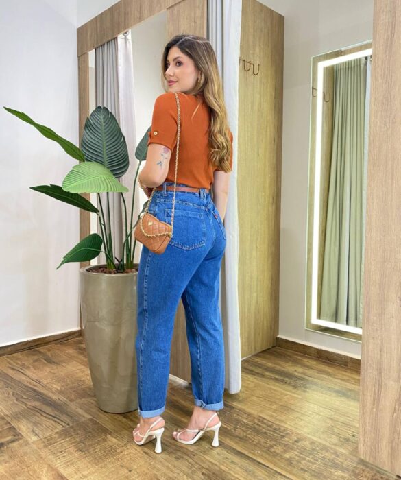 Blusa Feminina Manga Curta Modal Natalia F-548 Caramelo - Fernanda Ramos Store