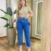 Blusa Feminina Manga Curta Modal Natalia F-548 Caqui - Fernanda Ramos Store