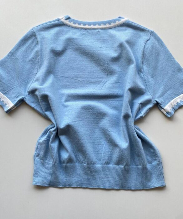 Blusa Feminina Manga Curta Modal Zuri C7570 Azul Bebê - Fernanda Ramos Store