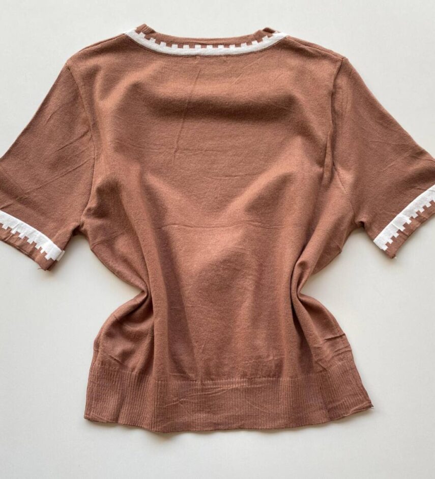 Blusa Feminina Manga Curta Modal Zuri C7570 Chocolate - Fernanda Ramos Store