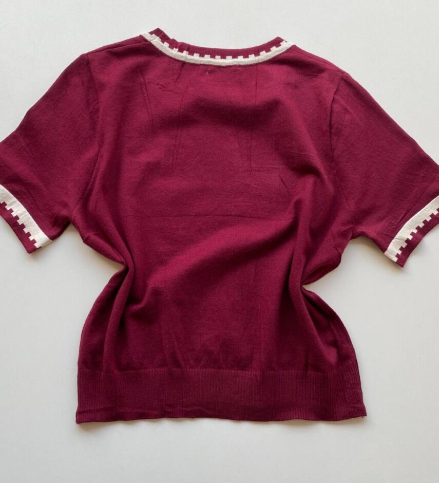 Blusa Feminina Manga Curta Modal Zuri C7570 Vinho - Fernanda Ramos Store