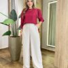 Blusa Feminina Manga Longa Helena Botões na Manga Marsala - Fernanda Ramos Store