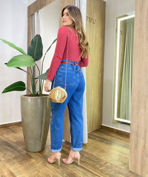 Blusa Feminina Manga Longa Isolde Marsala - Fernanda Ramos Store