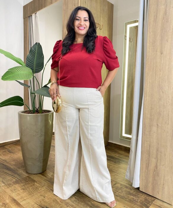 Blusa Feminina Manga Princesa Belly Vinho - Fernanda Ramos Store