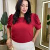 Blusa Feminina Manga Princesa Belly Vinho - Fernanda Ramos Store