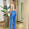 Blusa Feminina Milena Manga Curta Modal com Pedrarias Bege - Fernanda Ramos Store