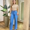 Blusa Feminina Milena Manga Curta Modal com Pedrarias Bege - Fernanda Ramos Store