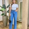 Blusa Feminina Milena Manga Curta Modal com Pedrarias Branco - Fernanda Ramos Store