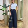 Blusa Feminina Sofy Manga Curta Modal com Detalhes Branca - Fernanda Ramos Store