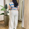 Blusa Feminina Tee Muscle Plus Estampada com Listras Off White - Fernanda Ramos Store