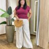 Blusa Feminina Tee Muscle Plus Marsala - Fernanda Ramos Store