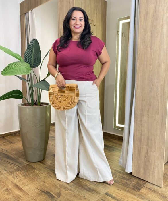 Blusa Feminina Tee Muscle Plus Marsala - Fernanda Ramos Store