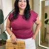 Blusa Feminina Tee Muscle Plus Marsala - Fernanda Ramos Store